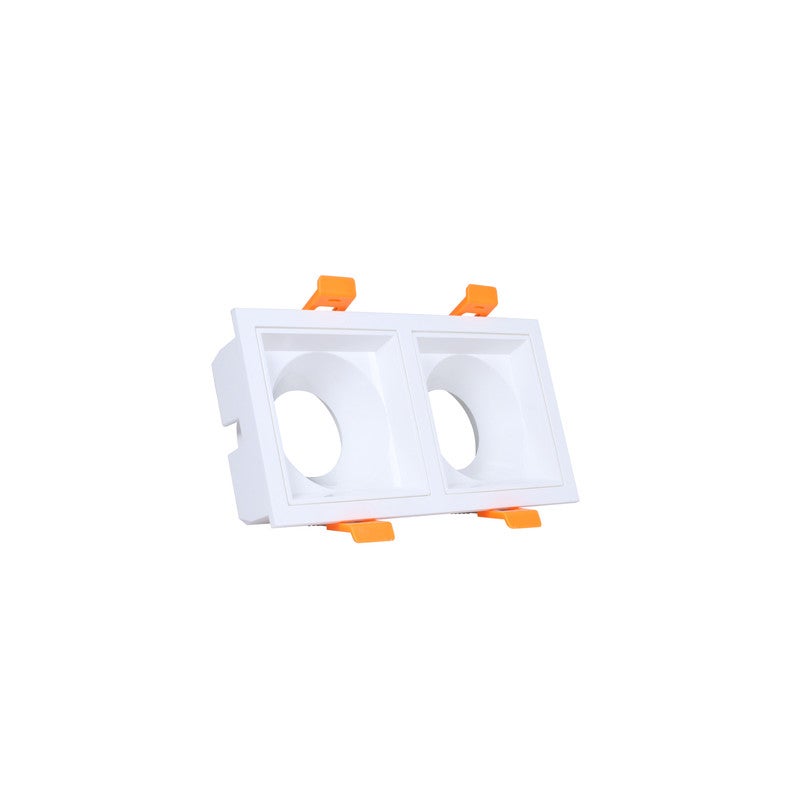 Jana Light Empty fixed spotlight, 2 eye, Rectangular plastic, plain white, Jana  Light LT-231 quantity 3 - Image 1